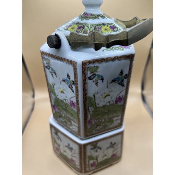 TOYO Ming Lotus & Birds Japanese Porcelain Tea Pot With Base - Picture 5 of 6
